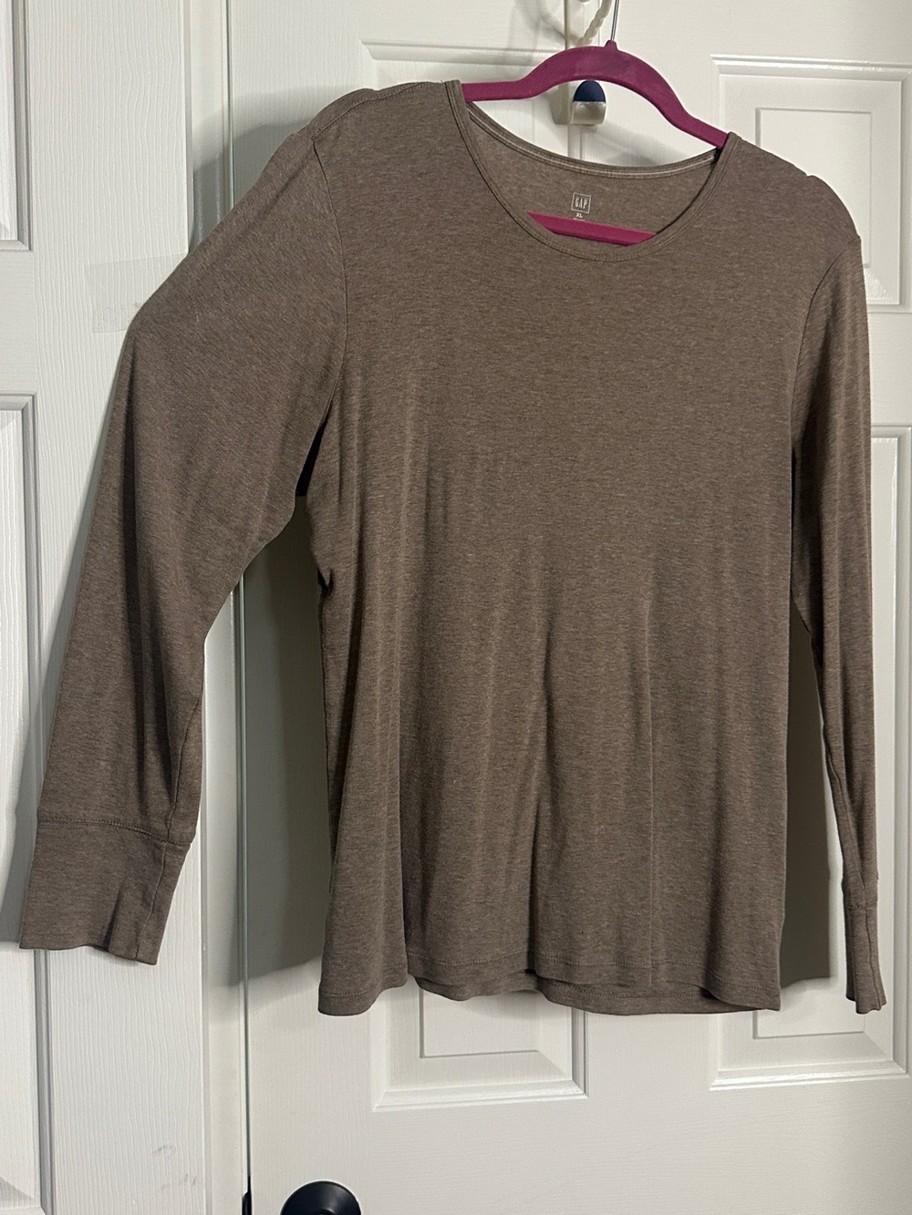 GAP Women’s Long Sleeve Crewneck Tee - Taupe Brown